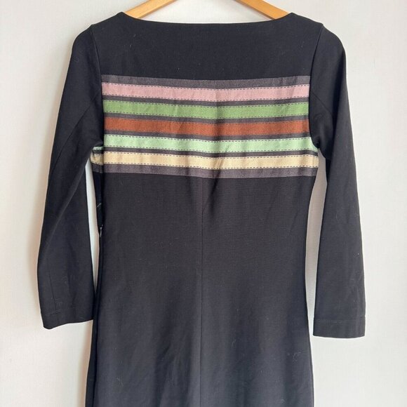 Roberta Di Camerino Belt Print Black Bodycon Dress 6 - Picture 8 of 11